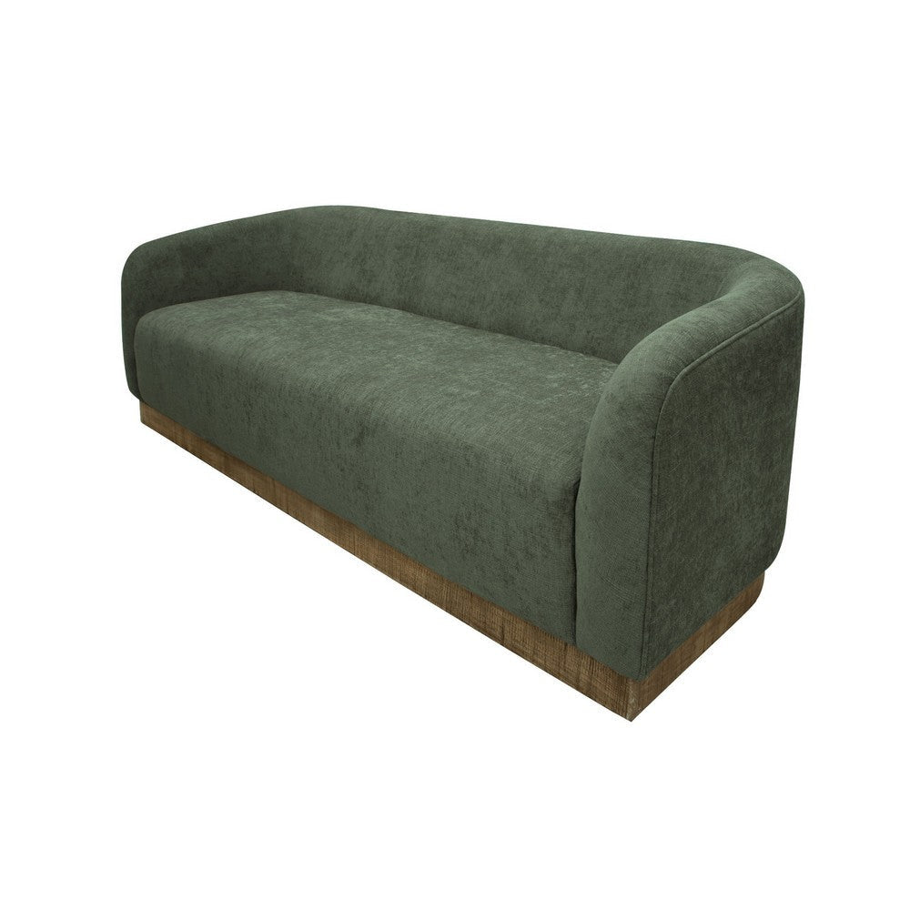 Ino Loveseat Olive Green Polyester Foam Cushions Solid Wood 66 Inch By Casagear Home
