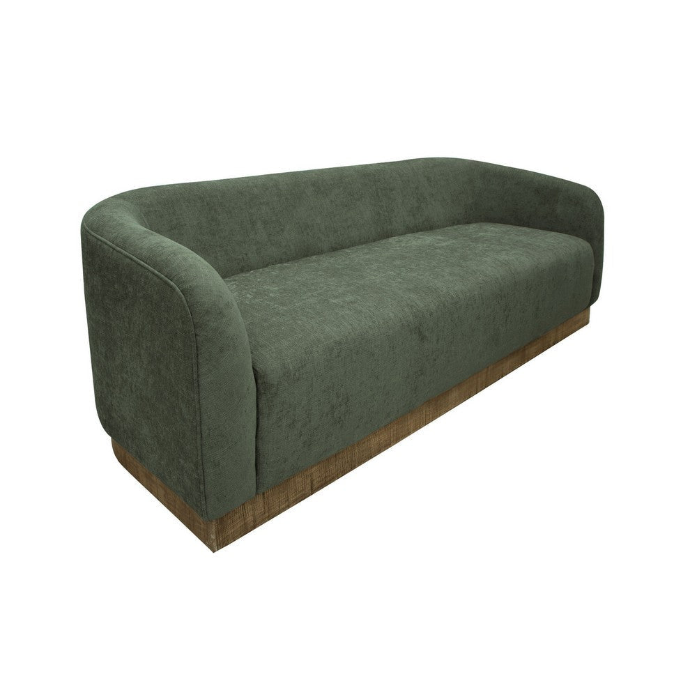 Ino Loveseat Olive Green Polyester Foam Cushions Solid Wood 66 Inch By Casagear Home