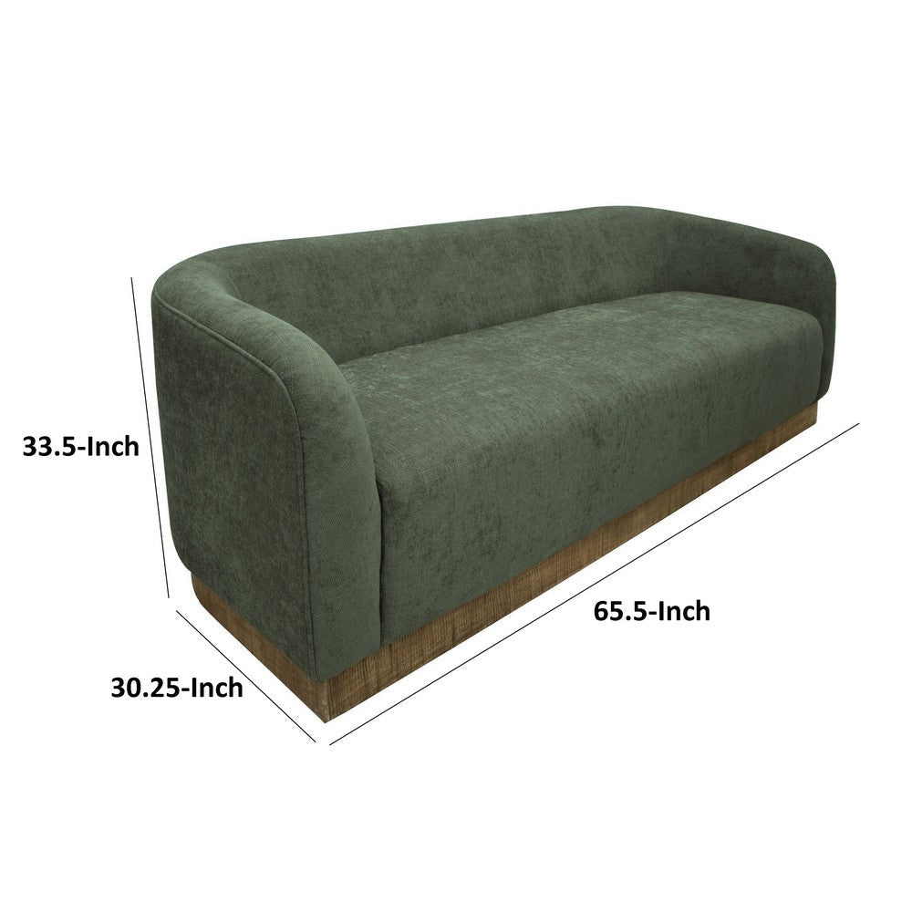 Ino Loveseat Olive Green Polyester Foam Cushions Solid Wood 66 Inch By Casagear Home