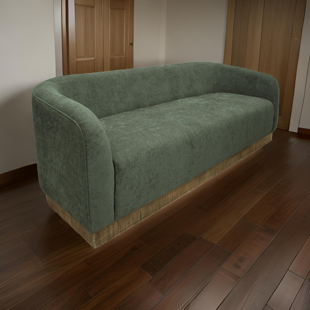 Ino Loveseat, Olive Green Polyester, Foam Cushions, Solid Wood, 66 Inch By Casagear Home