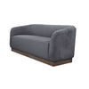 Ino Loveseat Dark Gray Polyester Foam Cushions Solid Wood Base 66 Inch By Casagear Home