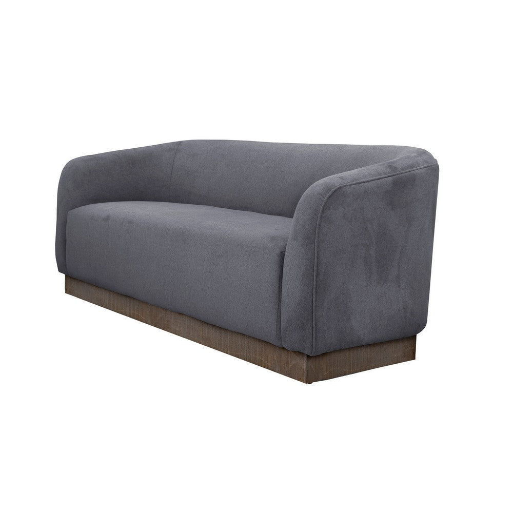 Ino Loveseat Dark Gray Polyester Foam Cushions Solid Wood Base 66 Inch By Casagear Home