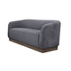 Ino Loveseat Dark Gray Polyester Foam Cushions Solid Wood Base 66 Inch By Casagear Home