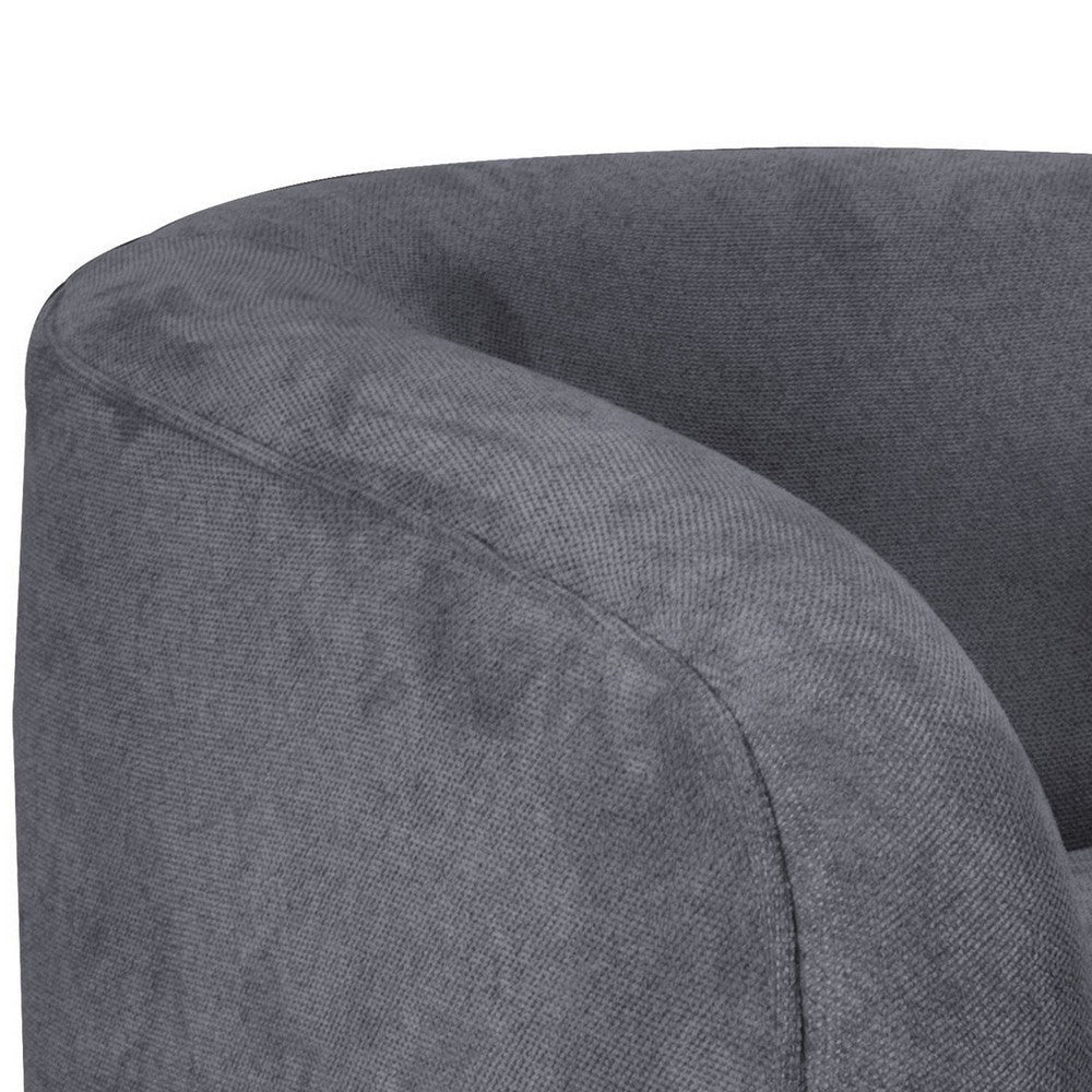 Ino Loveseat Dark Gray Polyester Foam Cushions Solid Wood Base 66 Inch By Casagear Home