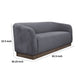 Ino Loveseat Dark Gray Polyester Foam Cushions Solid Wood Base 66 Inch By Casagear Home
