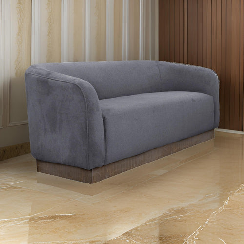 Ino Loveseat, Dark Gray Polyester, Foam Cushions, Solid Wood Base, 66 Inch By Casagear Home