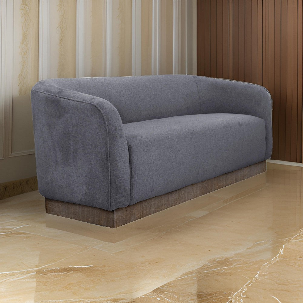 Ino Loveseat, Dark Gray Polyester, Foam Cushions, Solid Wood Base, 66 Inch By Casagear Home