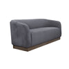 Ino Loveseat Dark Gray Polyester Foam Cushions Solid Wood Base 66 Inch By Casagear Home