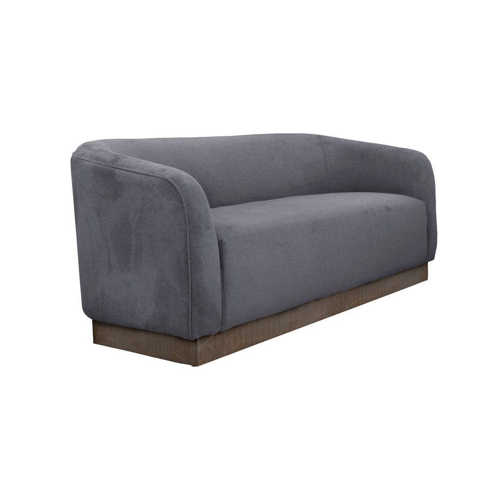 Ino Loveseat Dark Gray Polyester Foam Cushions Solid Wood Base 66 Inch By Casagear Home