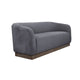 Ino Loveseat Dark Gray Polyester Foam Cushions Solid Wood Base 66 Inch By Casagear Home