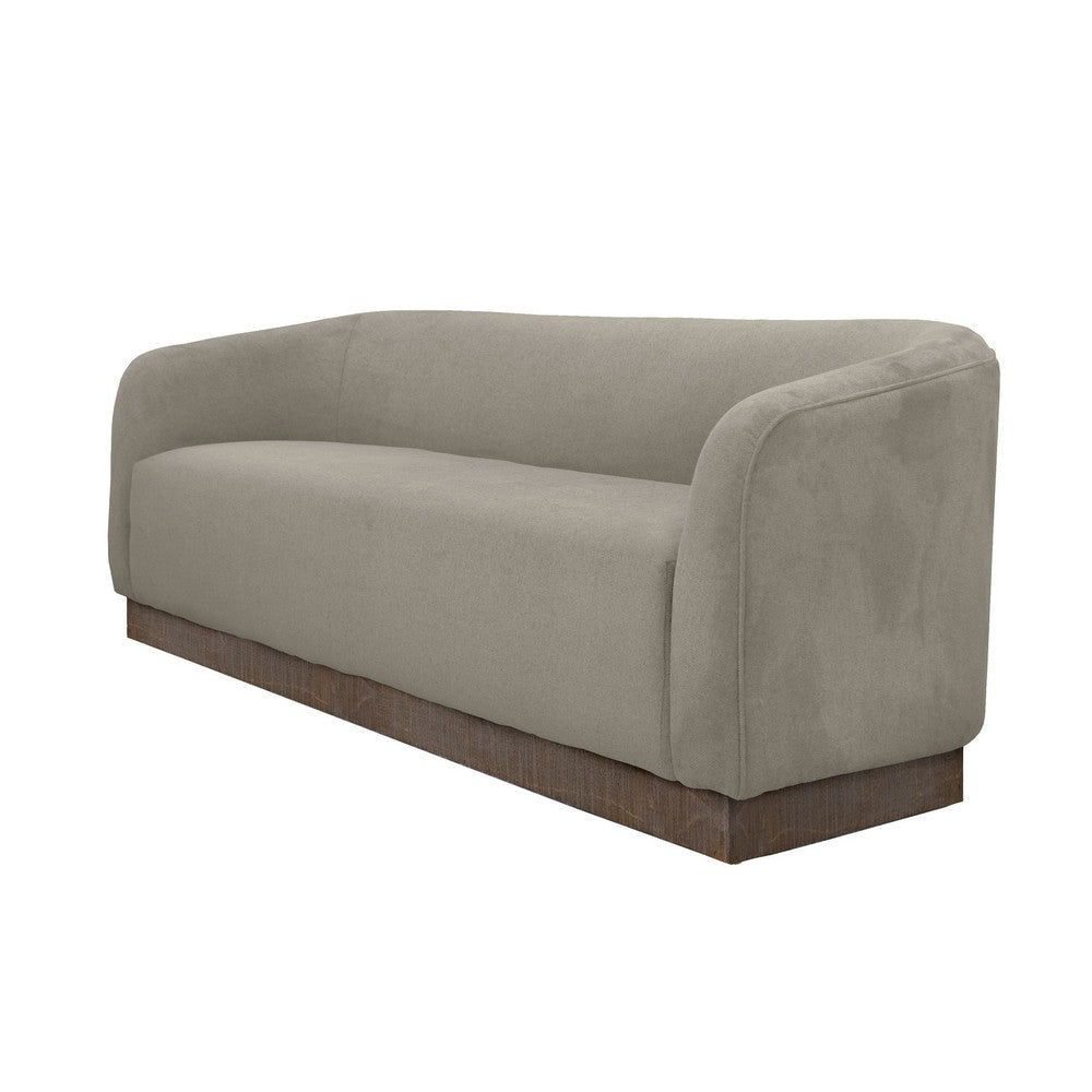 Ino Loveseat Almond Gray Polyester Foam Cushions Solid Wood 66 Inch By Casagear Home
