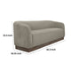 Ino Loveseat Almond Gray Polyester Foam Cushions Solid Wood 66 Inch By Casagear Home
