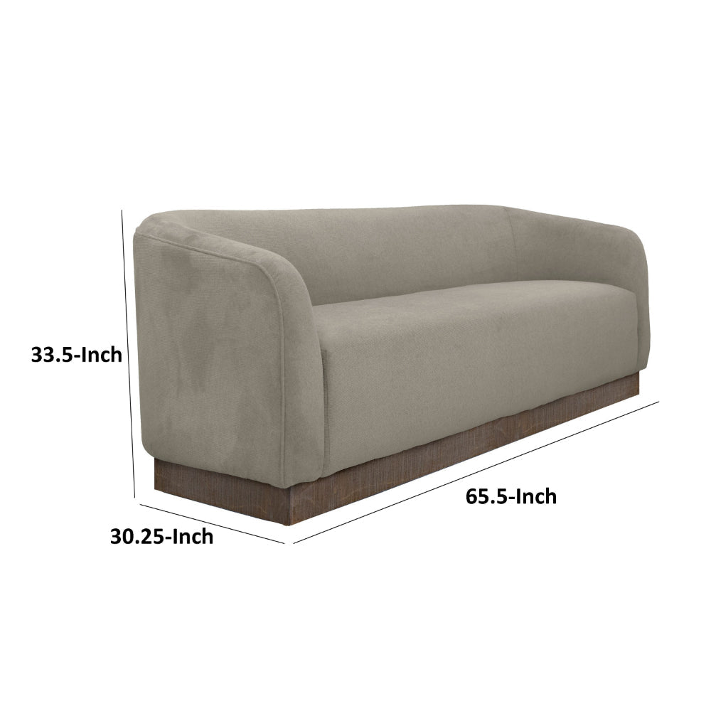 Ino Loveseat Almond Gray Polyester Foam Cushions Solid Wood 66 Inch By Casagear Home BM320785