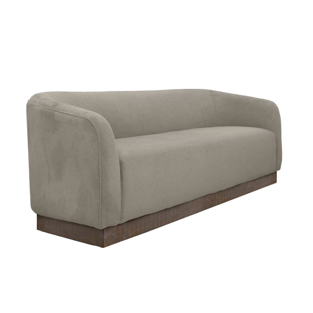 Ino Loveseat, Almond Gray Polyester, Foam Cushions, Solid Wood, 66 Inch By Casagear Home