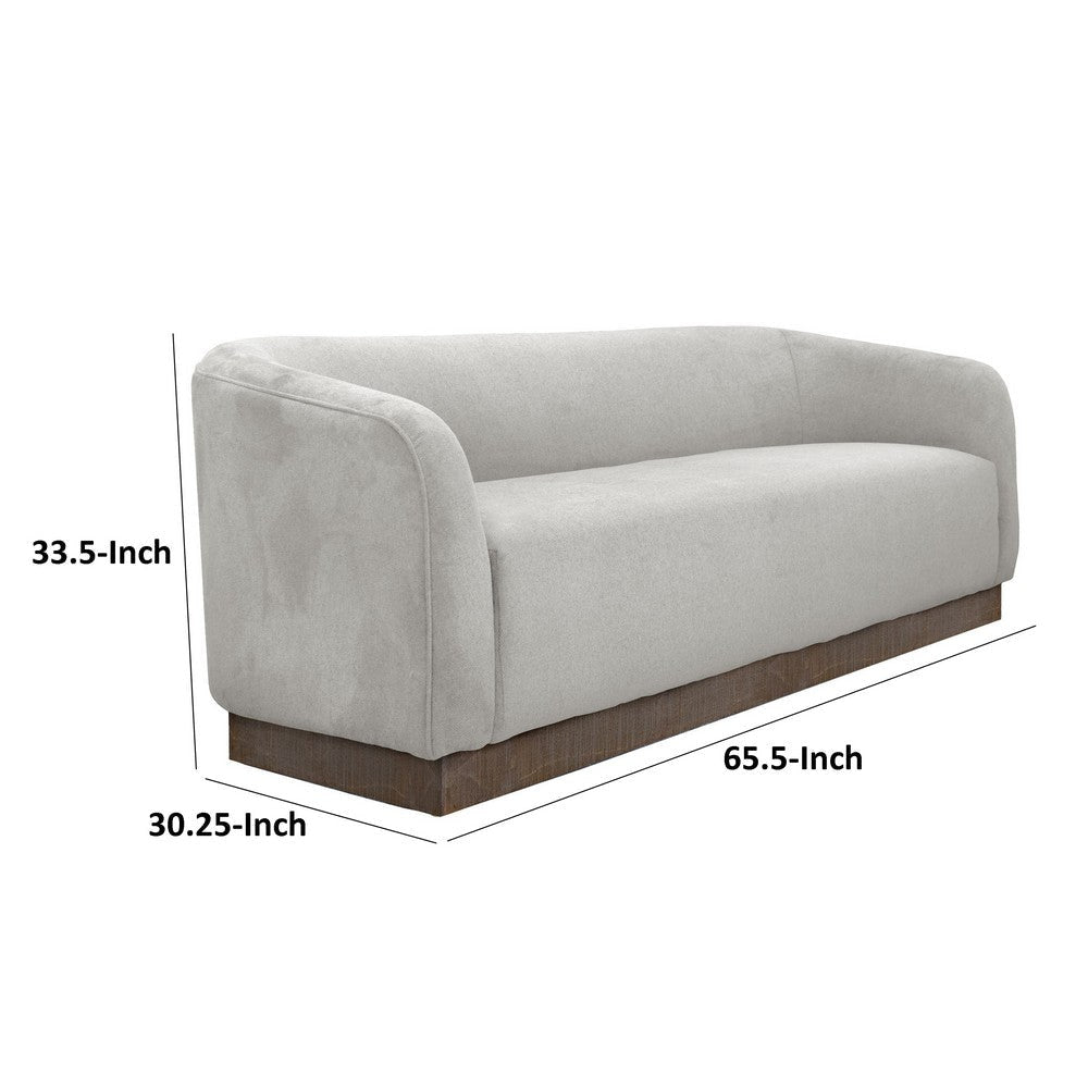 Ino Loveseat Beige Polyester Foam Cushions Solid Pine Wood Base 66 Inch By Casagear Home