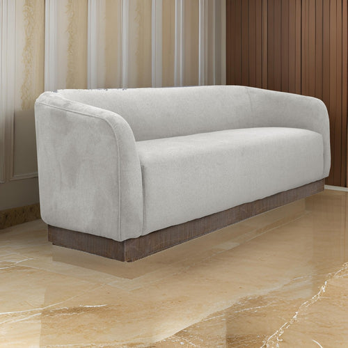 Ino Loveseat, Beige Polyester, Foam Cushions, Solid Pine Wood Base, 66 Inch By Casagear Home