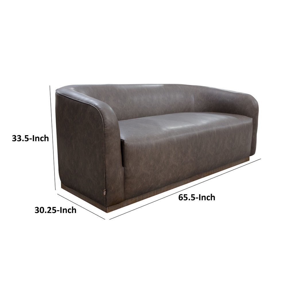 Ino Loveseat Chocolate Brown Polyester Foam Cushions Solid Wood 66 Inch By Casagear Home