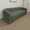 Ino Sofa, Olive Green Polyester, Foam Cushions, Solid Pine Wood, 88 Inch By Casagear Home