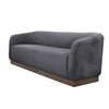 Ino Sofa Dark Gray Polyester Foam Cushions Solid Wood Base 88 Inch By Casagear Home