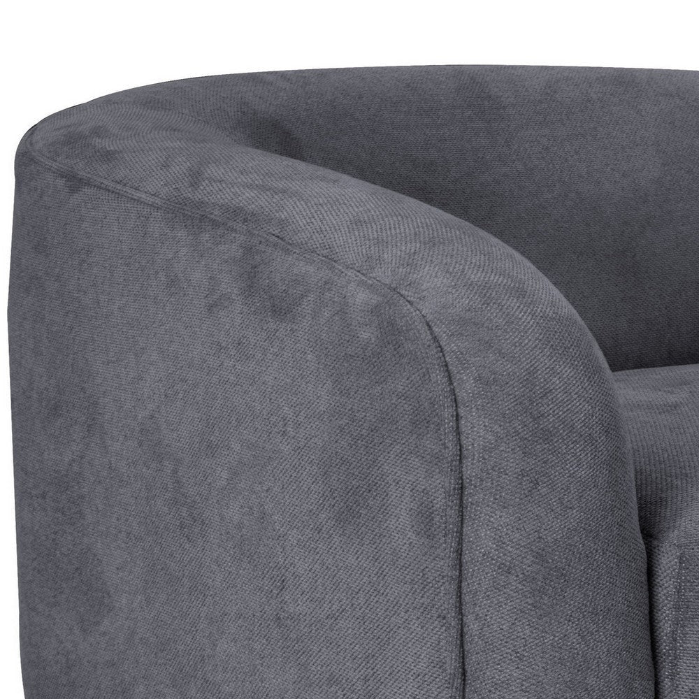 Ino Sofa Dark Gray Polyester Foam Cushions Solid Wood Base 88 Inch By Casagear Home