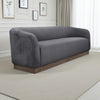 Ino Sofa, Dark Gray Polyester, Foam Cushions, Solid Wood Base, 88 Inch By Casagear Home