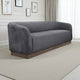 Ino Sofa, Dark Gray Polyester, Foam Cushions, Solid Wood Base, 88 Inch By Casagear Home