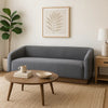 Ino Sofa, Dark Gray Polyester, Foam Cushions, Solid Wood Base, 88 Inch By Casagear Home