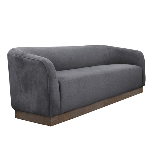 Ino Sofa, Dark Gray Polyester, Foam Cushions, Solid Wood Base, 88 Inch By Casagear Home