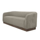 Ino Sofa Almond Gray Polyester Foam Cushions Solid Wood Base 88 Inch By Casagear Home