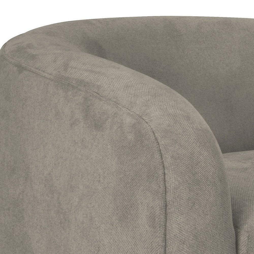 Ino Sofa Almond Gray Polyester Foam Cushions Solid Wood Base 88 Inch By Casagear Home