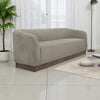 Ino Sofa, Almond Gray Polyester, Foam Cushions, Solid Wood Base, 88 Inch By Casagear Home