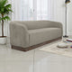 Ino Sofa, Almond Gray Polyester, Foam Cushions, Solid Wood Base, 88 Inch By Casagear Home