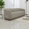 Ino Sofa, Almond Gray Polyester, Foam Cushions, Solid Wood Base, 88 Inch By Casagear Home