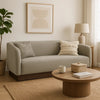 Ino Sofa, Almond Gray Polyester, Foam Cushions, Solid Wood Base, 88 Inch By Casagear Home