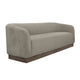 Ino Sofa, Almond Gray Polyester, Foam Cushions, Solid Wood Base, 88 Inch By Casagear Home