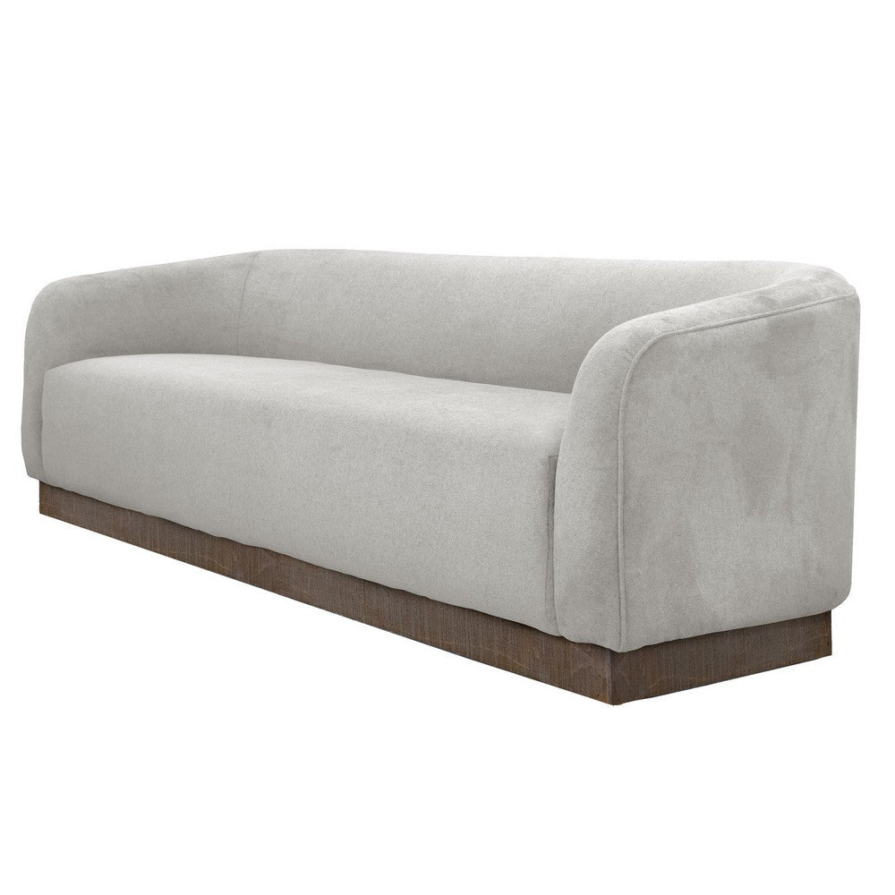 Ino Sofa Beige Polyester Foam Cushions Solid Pine Wood Base 88 Inch By Casagear Home