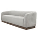 Ino Sofa Beige Polyester Foam Cushions Solid Pine Wood Base 88 Inch By Casagear Home