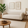 Ino Sofa, Beige Polyester, Foam Cushions, Solid Pine Wood Base, 88 Inch By Casagear Home