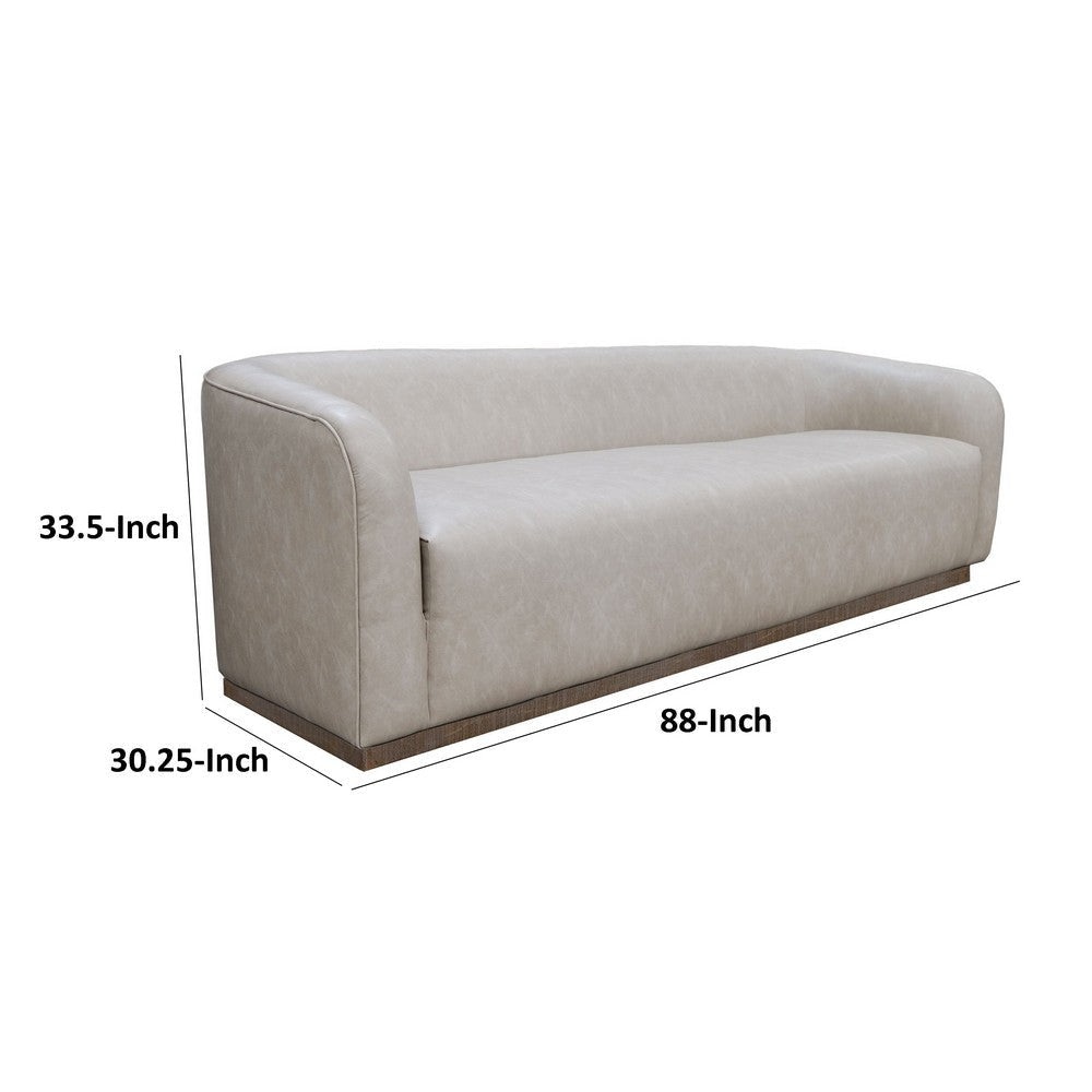 Ino Sofa Gray Polyester Foam Cushions Solid Pine Wood Base 88 Inch By Casagear Home