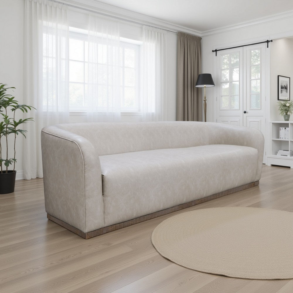 Ino Sofa, Gray Polyester, Foam Cushions, Solid Pine Wood Base, 88 Inch By Casagear Home