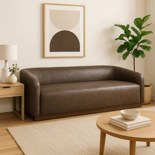 Ino Sofa, Chocolate Brown Polyester, Foam Cushions, Solid Wood, 88 Inch By Casagear Home