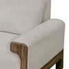 Caisy Accent Chair Gray Fabric Foam Cushions Solid Pine Wood in Caramel By Casagear Home BM320796