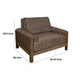Caisy Accent Chair Chocolate Brown Fabric Foam Cushions Solid Pine Wood By Casagear Home BM320797