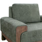 Caisy Accent Chair Olive Green Polyester Foam Cushions Solid Pine Wood By Casagear Home BM320799