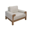 Caisy Accent Chair White Polyester Foam Cushions Brown Solid Pine Wood By Casagear Home BM320800