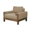 Caisy Accent Chair Light Brown Polyester Foam Solid Pine Wood Frame By Casagear Home BM320801