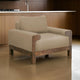 Caisy Accent Chair, Light Brown Polyester, Foam, Solid Pine Wood Frame By Casagear Home