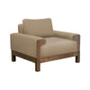Caisy Accent Chair Light Brown Polyester Foam Solid Pine Wood Frame By Casagear Home BM320801