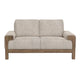 Caisy Loveseat Gray Fabric Foam Cushions Brown Solid Pine Wood 69 Inch By Casagear Home
