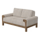 Caisy Loveseat Gray Fabric Foam Cushions Brown Solid Pine Wood 69 Inch By Casagear Home